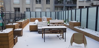 Terrasse sous la neige   fevrier