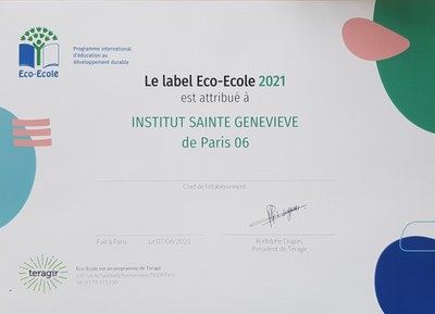 Label éco-école 2021 - Alimentation