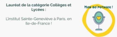 Prix "plus beau potager" catégorier collège-lycée - Coupe de France du potager 2021
